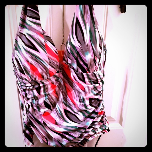 Kenneth Cole Halter Swimsuit - Picture 1 of 5